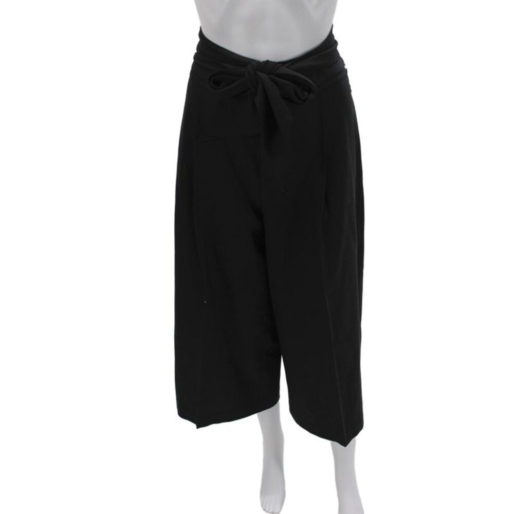 Club Monaco Women Cropped Black Pants Tie Waist Size 6